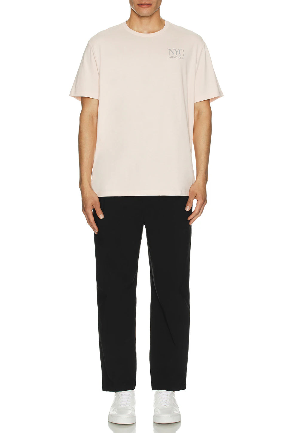 Embroidered Nyc Back Crewneck Camiseta