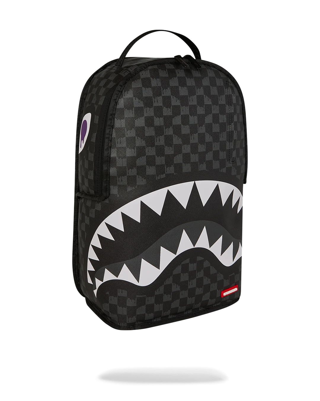 Reverse Mode Purple Velour To Black Check Backpack