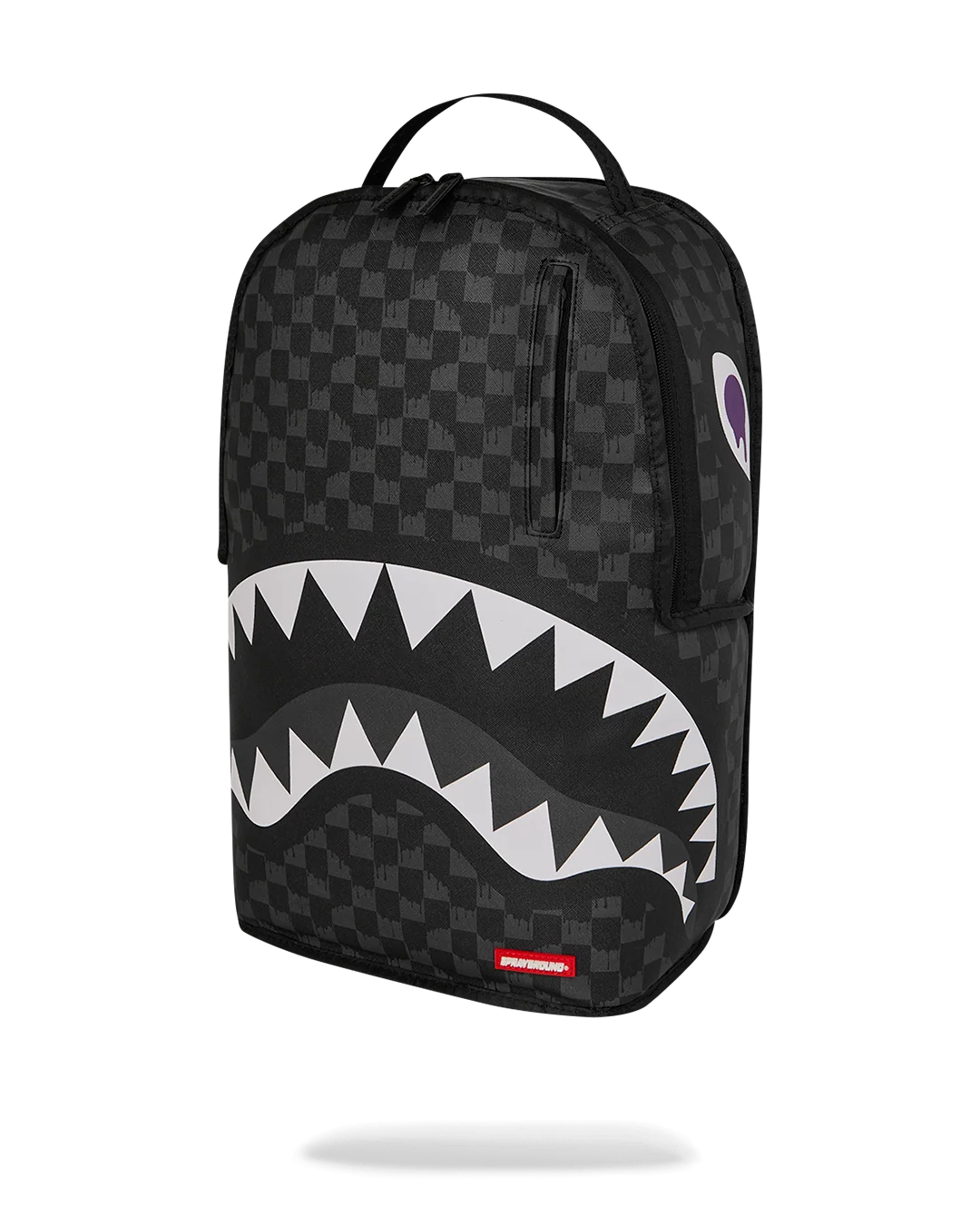 Reverse Mode Purple Velour To Black Check Backpack