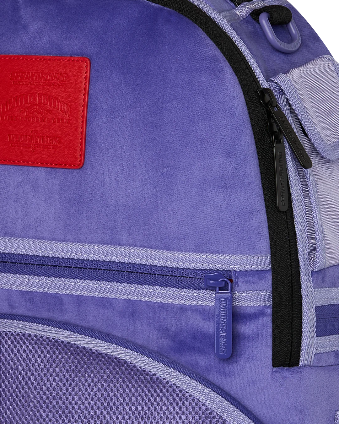 Reverse Mode Purple Velour To Black Check Backpack