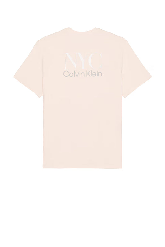 Embroidered Nyc Back Crewneck Camiseta