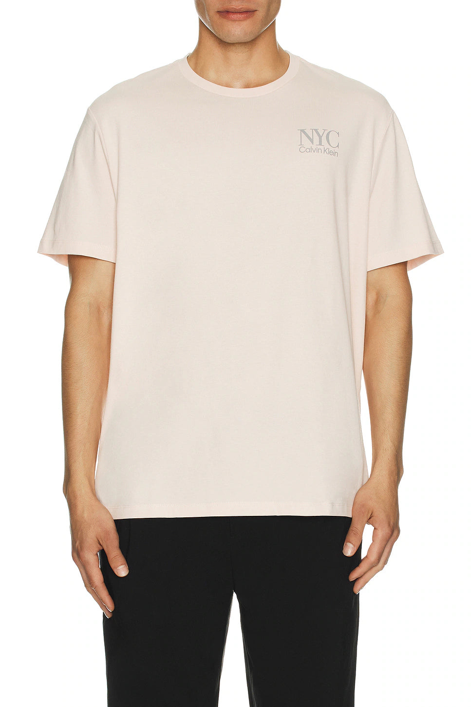 Embroidered Nyc Back Crewneck Camiseta